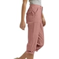 thumbnail image 4 of XAOFW Capri Pants For Women Casual Solid Color Straight Leg Cargo Pants With Button Front For Summer Comfort And Daily Wear Trendy Bottom XXL, 4 of 7