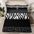 thumbnail image 2 of Erosebridal Zebra Leopard Print Bed Sheets Set Twin Size, Rectangle Geometric Bed Sheets Twin, Animal Decorative,, 2 of 7