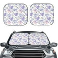 thumbnail image 2 of Balery 2 Piece Lavender Flowers Car Windshield Sun Shade|Foldable Front Windshield Shade for Car Front Window for Most Sedans SUV Truck-Medium, 2 of 7