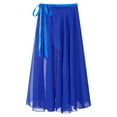 thumbnail image 3 of Kaerm Women Sheer Ballet Wrap Skirts Solid Color Flowy Skirts Lace-up Apron Dance Skirts Royal Blue One Size, 3 of 7
