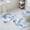 Blue, variant on Blue Sky Bath Mat 3 Piece Bathroom Rug Set, Cloud Gradient Natural Landscape Scenery Non Slip Bath Rug Contour Mat and Toilet Lid Cover, Absorbent Shower Mats Soft Bath Rugs and Mats Sets