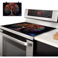 thumbnail image 1 of Housse de Poêle Électrique en Caoutchouc Protecteur de Cuisinière en Verre Tapis de Comptoir pour Cuisinière Électrique et Table en Céramique Granit (28.3x20.5 Pouces Arbre Coloré), 1 of 8