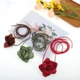 thumbnail image 5 of Unique Bargains Satin Rose Flower Adjustable Waist Belt Dark Red, 5 of 5