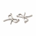 thumbnail image 2 of 20pcs Non-Tarnish 304 Stainless Steel Pendants Bowknot Stainless Steel color 16x17x2mm Hole: 1mm, 2 of 3