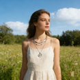 thumbnail image 4 of SIfdSeng Elegant Layered Pendant Necklace Minimalist Floral Jewelry for Delicate Chain Statement Piece, 4 of 5