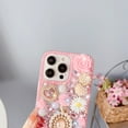 thumbnail image 3 of SaniMore Case for iPhone 13 Pro Max (6.7 inch 2021 Release), 3D Pearls & Flower Love Heart Backplane Luxury Sparkle Girly Protective Shockproof Anti-drop Silicone Clear For iPhone 13 Pro Max, Pink, 3 of 5