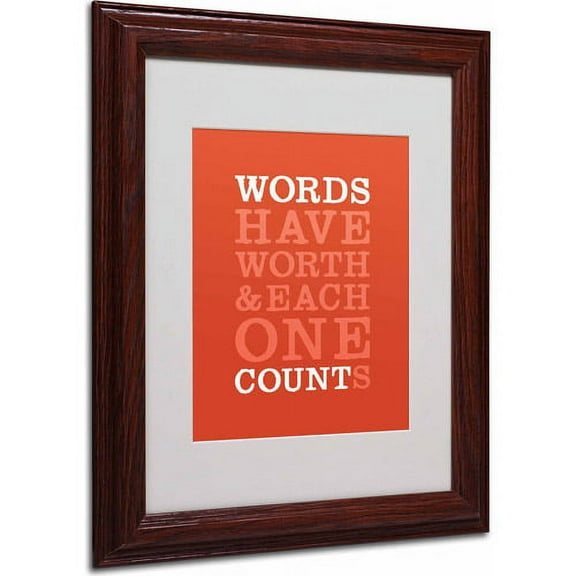 Trademark Fine Art "Words Worth II" Canvas Art by Megan Romo, Wood Frame