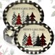 thumbnail image 1 of wonima02 50 Count Christmas Oval Paper Plates Xmas Tree Buffalo Plaid Disposable Platters 10 x 12 Inch Merry Christmas Plates Dinnerware Serving Tray for Holiday Dinner Party Supplies, 1 of 1