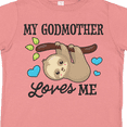 thumbnail image 4 of Inktastic My Godmother Loves Me with Sloth and Hearts Boys or Girls Toddler T-Shirt, 4 of 5