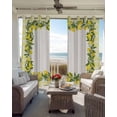 thumbnail image 2 of Summer Lemons Blackout Curtains for Bedroom/Living Room, Thermal Insulated Kitchen Curtains, Farmhouse Fruits Yellow Buffalo Plaid Grommet Darkening Window Treatment Drapes 52"x63"x2, 2 of 8