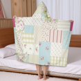 thumbnail image 5 of Pioneer Flower Floral Print Pattern Hooded Bath Towel，50"x30" for Ages 3 To 12 Kids, Quick Dry Lightweight Soft Microfiber Hood Beach Towel Cover Up for Kids, 5 of 7