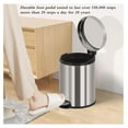 thumbnail image 5 of Stainless Steel Trash Can 6 Liter, Step Pedal Bathroom Garbage Can - Small Round Wastebasket with Removable Inner Bucket for Home, Office, Dorm, 5 of 7