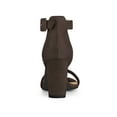 thumbnail image 3 of BLISSFUL STEP Women's Shoes Ankle Strap Block Heel Buckle Open Toe Sandals Coffee 7, 3 of 8