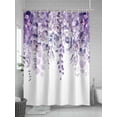 thumbnail image 5 of Fsddascl Purple Eucalyptus Leaves Shower Curtain Set - 54" x 78" Washable Bathtub Curtain with 12 Hooks, Spring Floral Summer Botanical Waterproof Fabric Stall Shower Curtains for Bathroom/Bathtub, 5 of 6