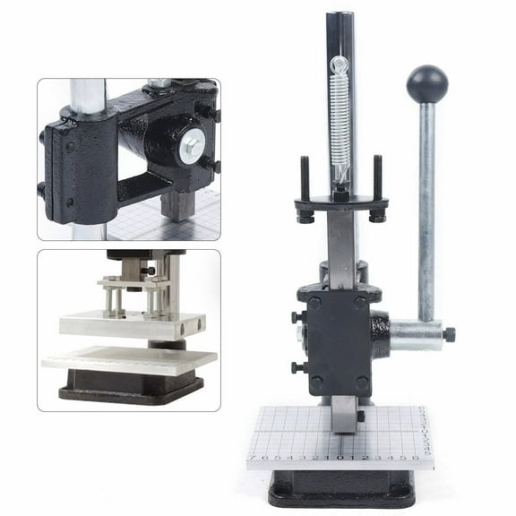 Miumaeov Leather Hole Puncher Hand DIY Punching Stamping Machine Manual Press Punch Craft Tool for DIY Leather Craft Punching Holes Including PP Plate and Aluminum Plate