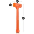 Neiko 02848A 3 LB Dead Blow Hammer, Neon Orange Unibody Molded
