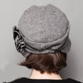 thumbnail image 5 of Maitose Women's Decorative Flowers Wool Beret Gray, 5 of 7