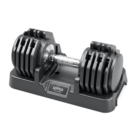 Adjustable Dumbbell, 5-55 LBS Quick-Select Weight Dumbbell with Non-Slip Grip & Base, for Home Gym Strength Training