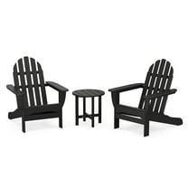 POLYWOOD Classic Adirondack 3-Piece Set in Black
