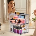 thumbnail image 3 of Sorbus Large Clear Stackable Makeup Storage Drawers, 2-Pack Plastic Pull-Out Organizer Bins, 3 of 7