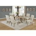 thumbnail image 2 of Rustic Natural Wood 7pc Dining Set with Extendable Table + Beige Linen Chairs, 2 of 5
