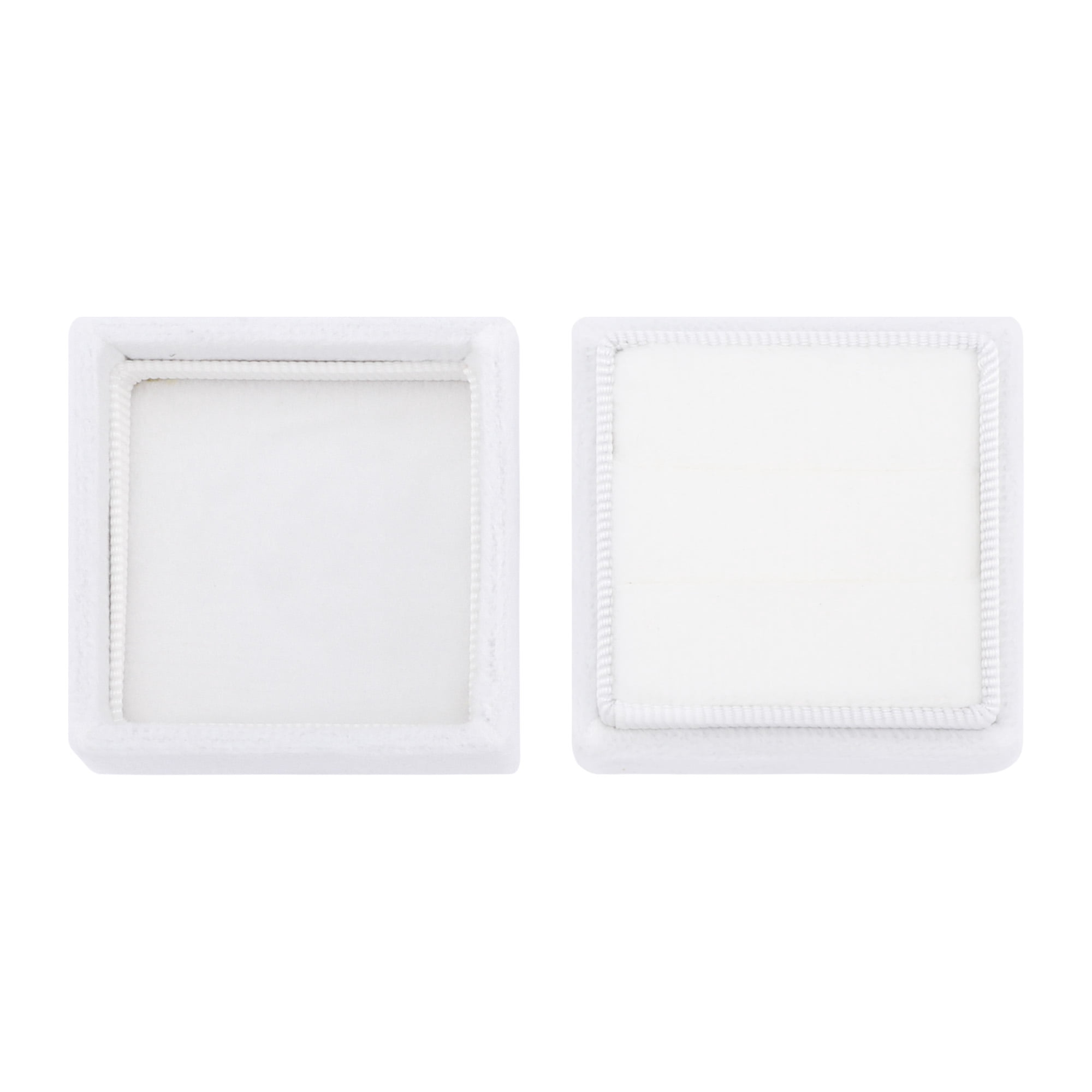 Unique Bargains Velvet Square Ring Box Storage for Proposal White