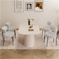 thumbnail image 4 of JERFIT 4-Piece Cream White Dining Set with Mid-Century Modern Table and Upholstered Chairs for Kitchen & Dining Room, 4 of 10