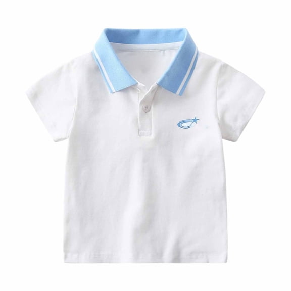 FYDUU Toddler Boys Polo Shirts Summer Short Sleeve T Shirt Casual Collared Tops Little Kids Golf T-Shirts Comfortable Daily School Wear 18-24 Months