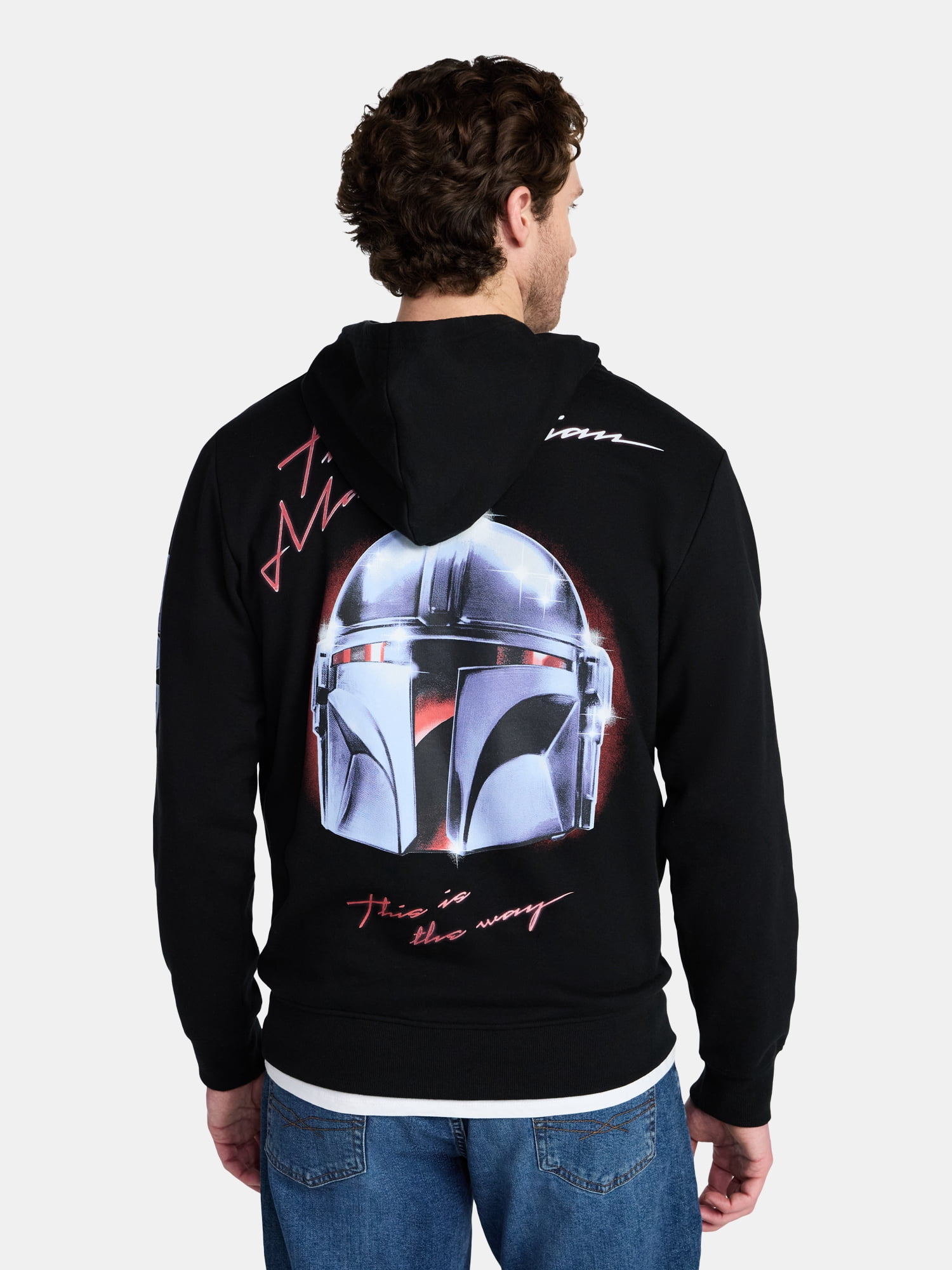 The Mandalorian Men's and Big Men's Chromed Helmet Graphic Hoodie, Sizes XS-3XL