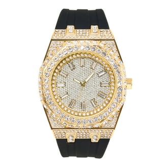 Ice Star Men's Luxury 45mm Nugget Watch with Diamond Accent Dial