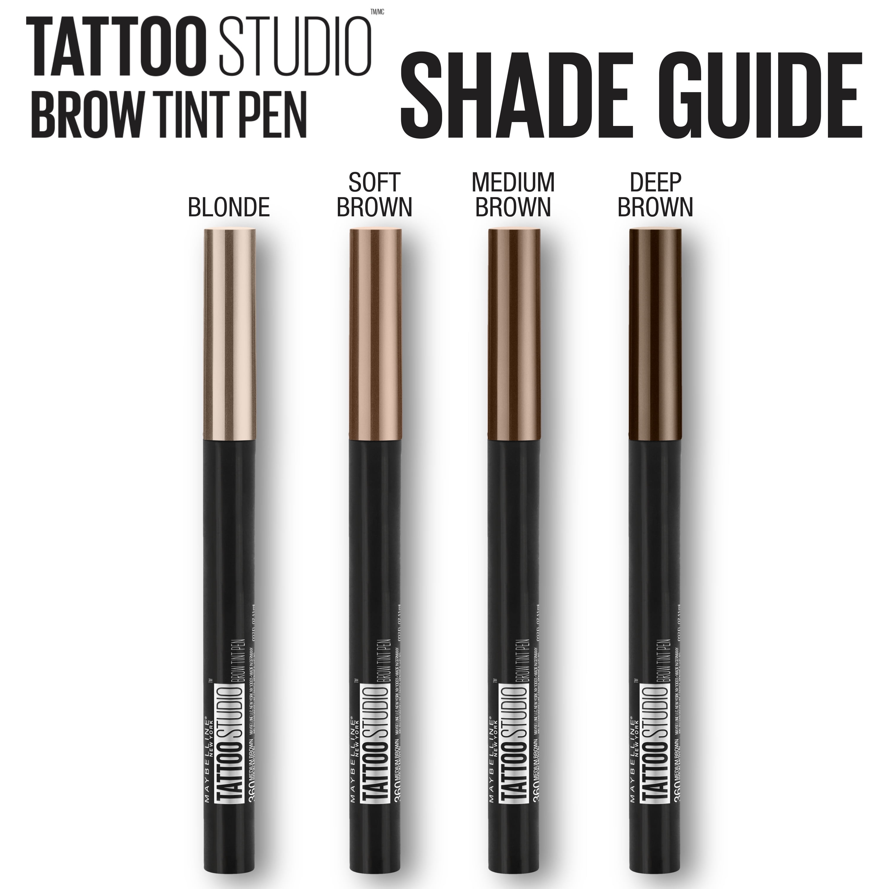 Civiel sirene toegang Maybelline Tattoo Studio Brow Tint Pen Makeup, Soft Brown - Walmart.com