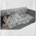 thumbnail image 5 of Alien Soft Flannel Fleece Throw Blanket, Mechanical Robots Pattern Scattered on a Plain Background Futuristic Concept, Cozy Plush for Indoor and Outdoor Use, 70" x 90", Multicolor, by Ambesonne, 5 of 5