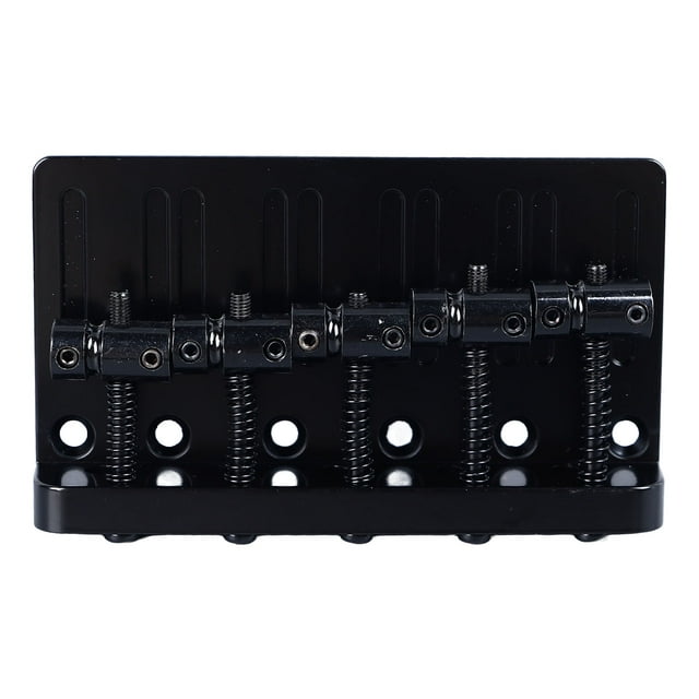 Bass Tailpiece Bridge, Metal Electric Bass Bridge Stable Performance Fixed Structure Easy Installation with Screws Wrench for 5 String Basses Silver,Black