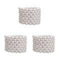 thumbnail image 2 of Thinsony Femmes Chic Perle Strass Bracelet Stretch Mariage pour Mariée Blanc 7 Rangée 3Set, 2 of 6