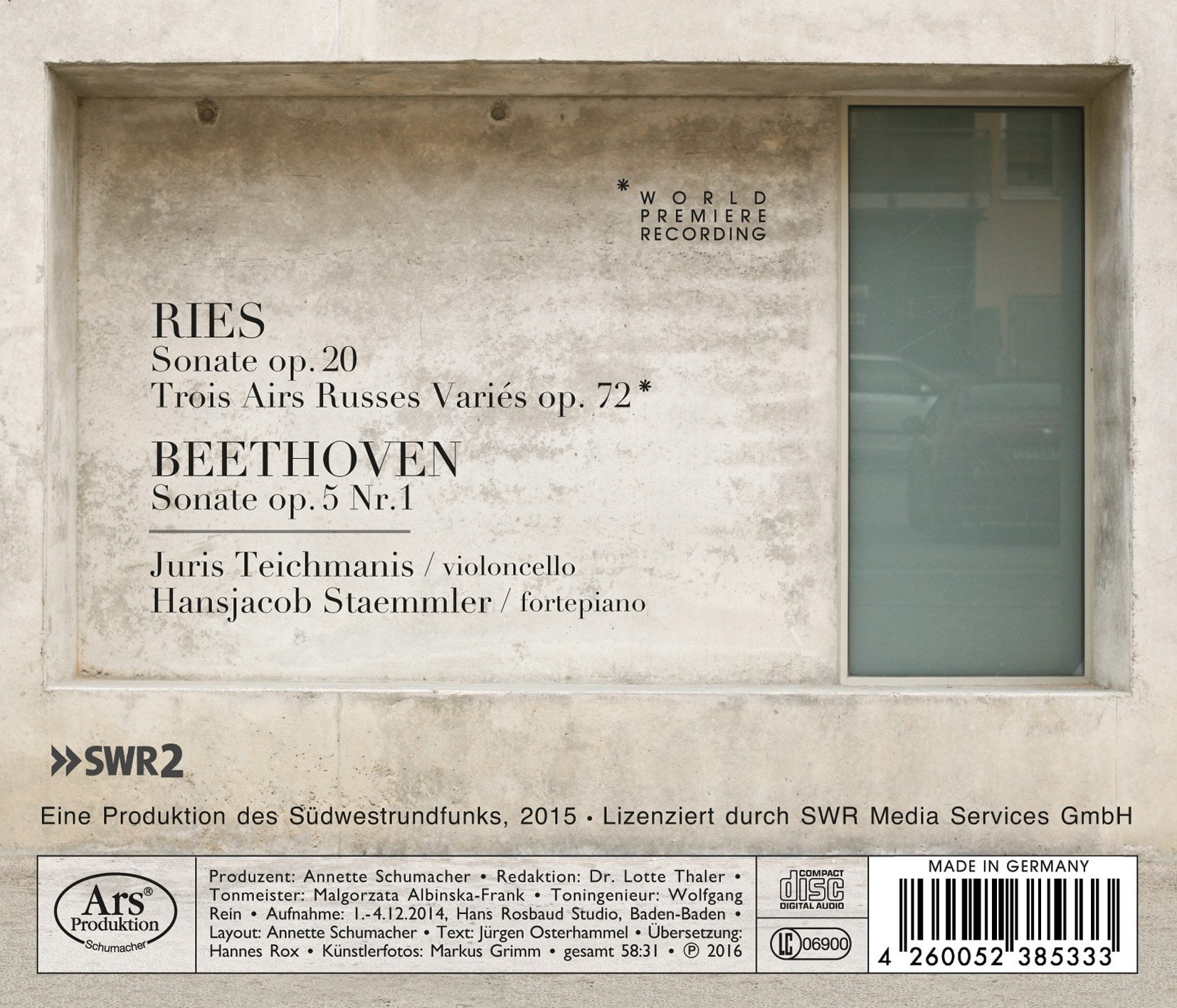 Beethoven,L.V. / Staemmler,Hansjacob - Beethoven & Ries: Cello Works - Music & Performance - CD