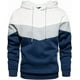 thumbnail image 1 of Sudadera con capucha de forro polar para hombre, estilo informal, con cordón ajustable en color contrastante y bolsillo tipo canguro., 1 of 5