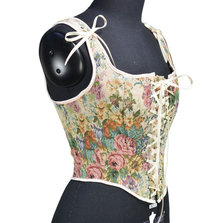 Straps Vintage Floral Corset-Style Cami Top Straps Vintage Floral Corset-Style Cami Top