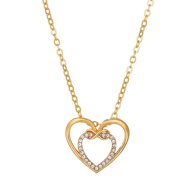 Collar de amor bicolor con temperamento personalizado, collar de clavícula de amor infinito, collar en forma de corazón