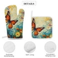 thumbnail image 4 of Watercolor Butterfly Oven Mitts And Pot Holders Sets of 4 Oven Gloves Set Potholders for Kitchen Cooking Baking Grilling Anti Scald Hot Pads And Heat Resistant, 4 of 6