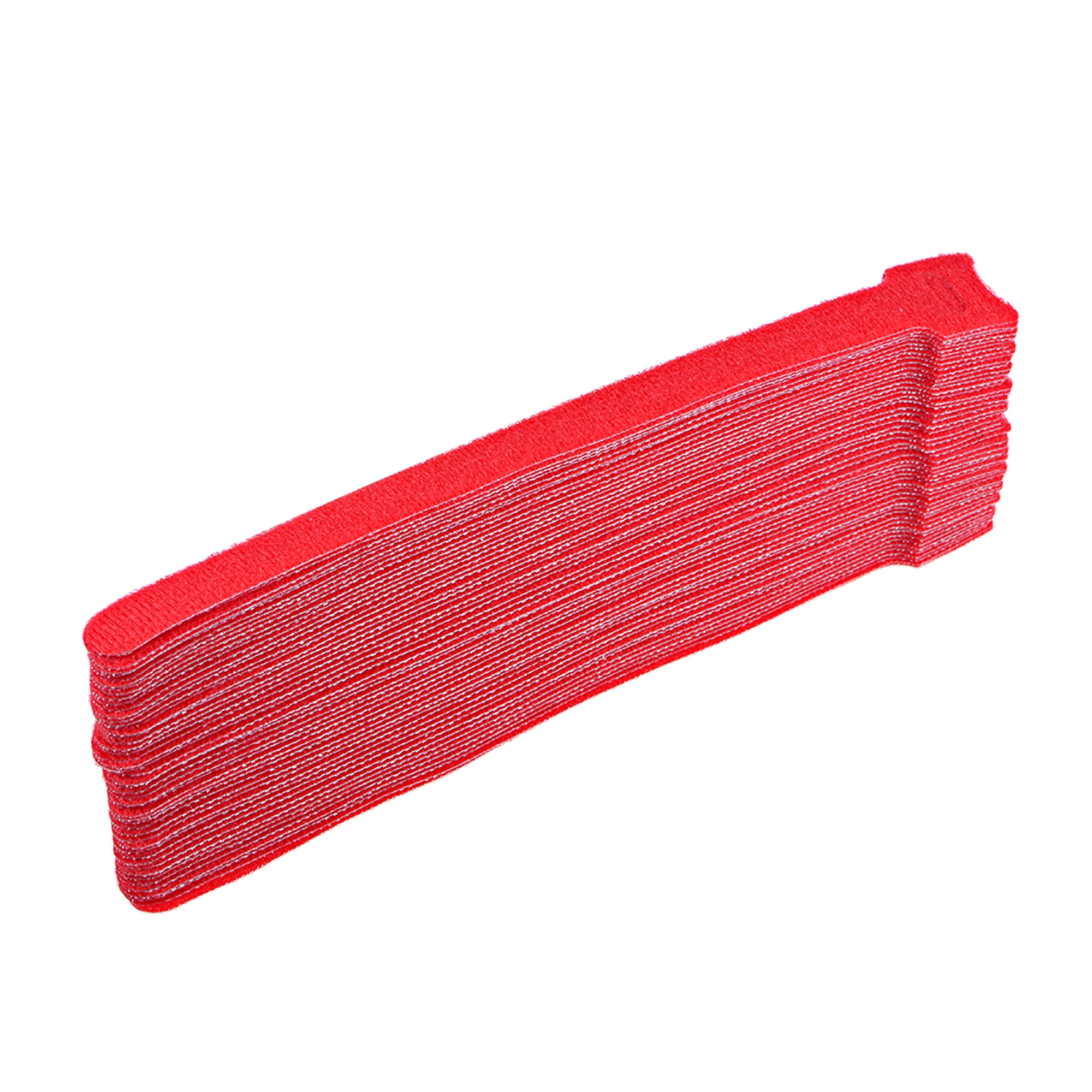 Reusable Cable Ties 8" Hook and Loop Cord Wraps Red Adjustable Strap