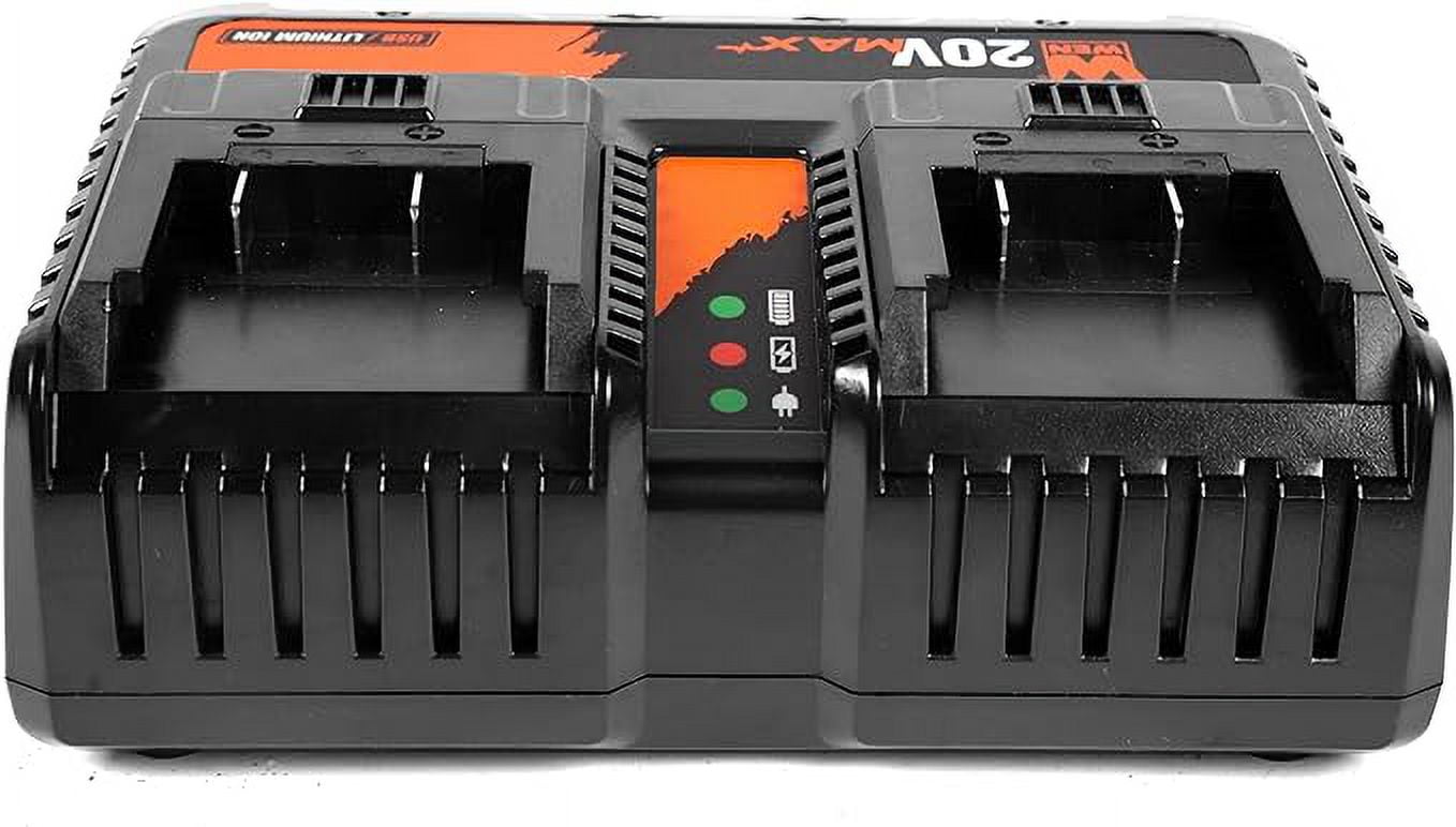 WEN 20V Max 2.3-Amp Dual Port Lithium-Ion Battery Charger with USB Ports