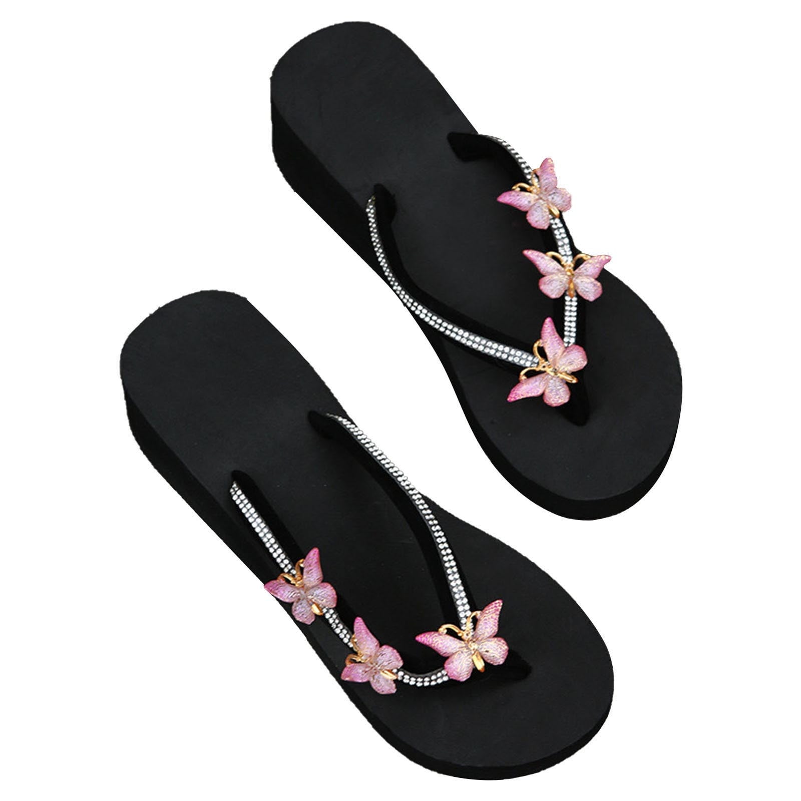 Women's Sandals Summer 2023 Thick Heel Flip Flops Bohemian Open Toe ...