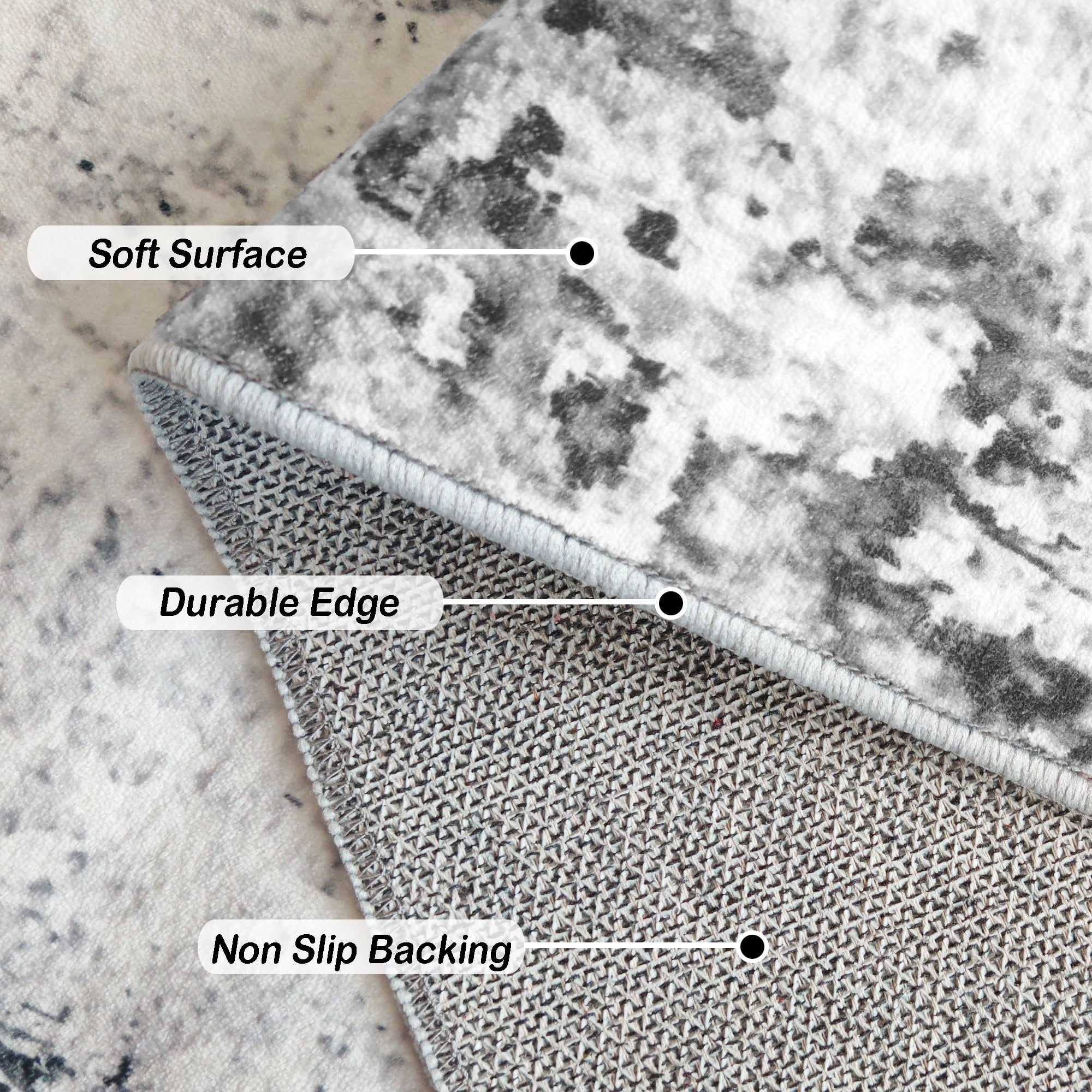 Artnice 8x10 Rugs for Living Room, Modern Abstract Area Rugs, Non Slip Washable Rugs Indoor Distressed Carpet Mats for Home Decor, Gray