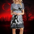 thumbnail image 2 of Vestidos estampados de playa con cuello redondo y manga corta informales de moda de verano para mujer Pompotops ghjkhdj14057, 2 of 9