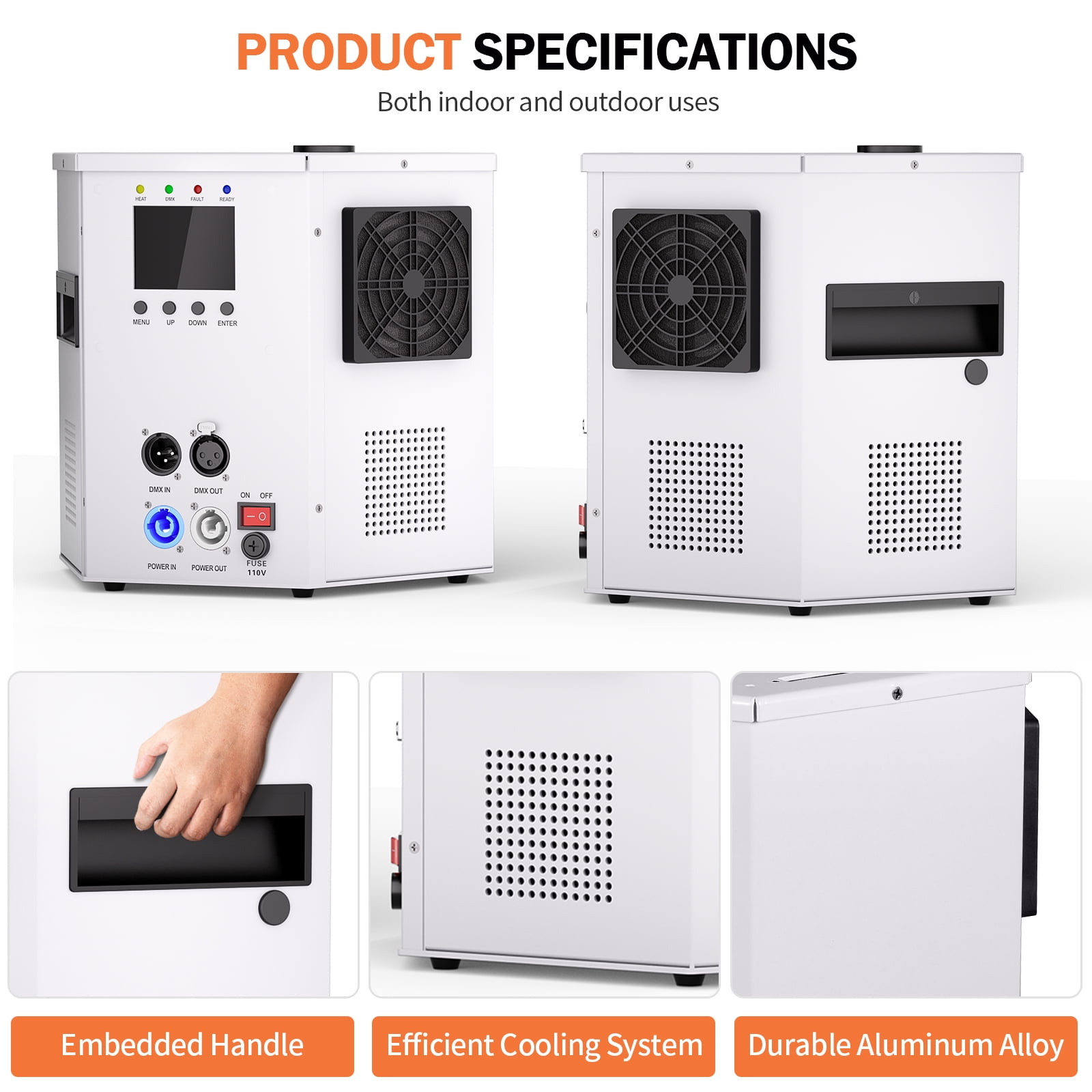 2Pack 1200W RGB LED Cold Spark Machine Firework Machine Stage Effect DMX for Wedding Party (White)
