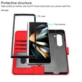 thumbnail image 3 of Wallet Case for Samsung Galaxy Z Fold 5, PU Leather Flip Protective Phone Case Card Slots Holder Pocket Emboss Flower Stand Magnetic Book Case for Samsung Galaxy Z Fold 5 - Red, 3 of 7