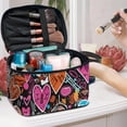 thumbnail image 5 of HELLHERO Cosmetic Travel Bag Heart Graffiti Design Cosmetic & Toiletry Organizer Portable Polyester Beauty Brush Holder, 5 of 6