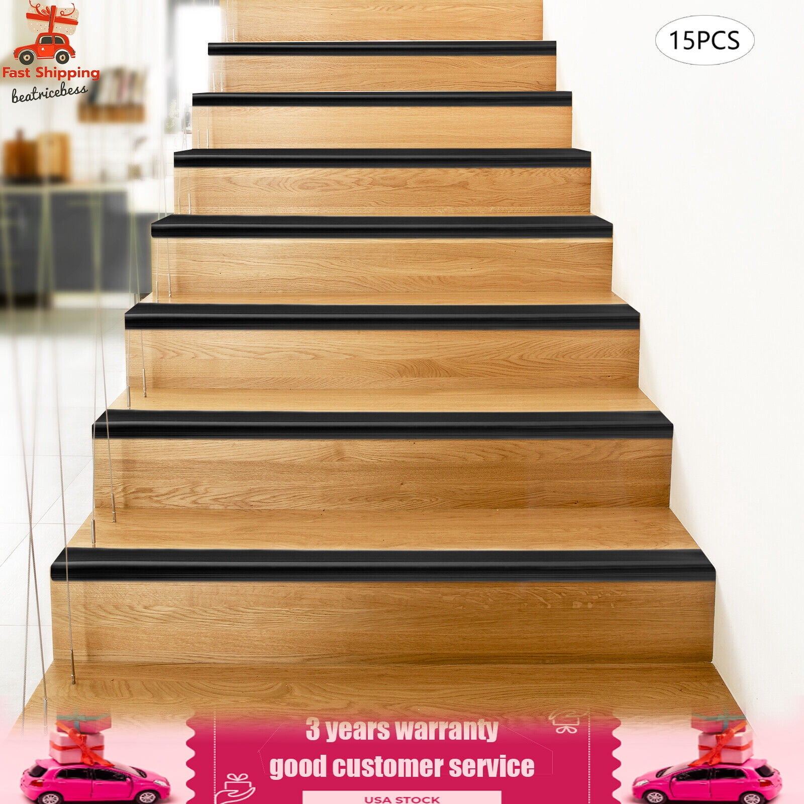 DENEST Stair Edge Protector - Anti-Slip Corner Guards, Waterproof, 15 Pcs Set