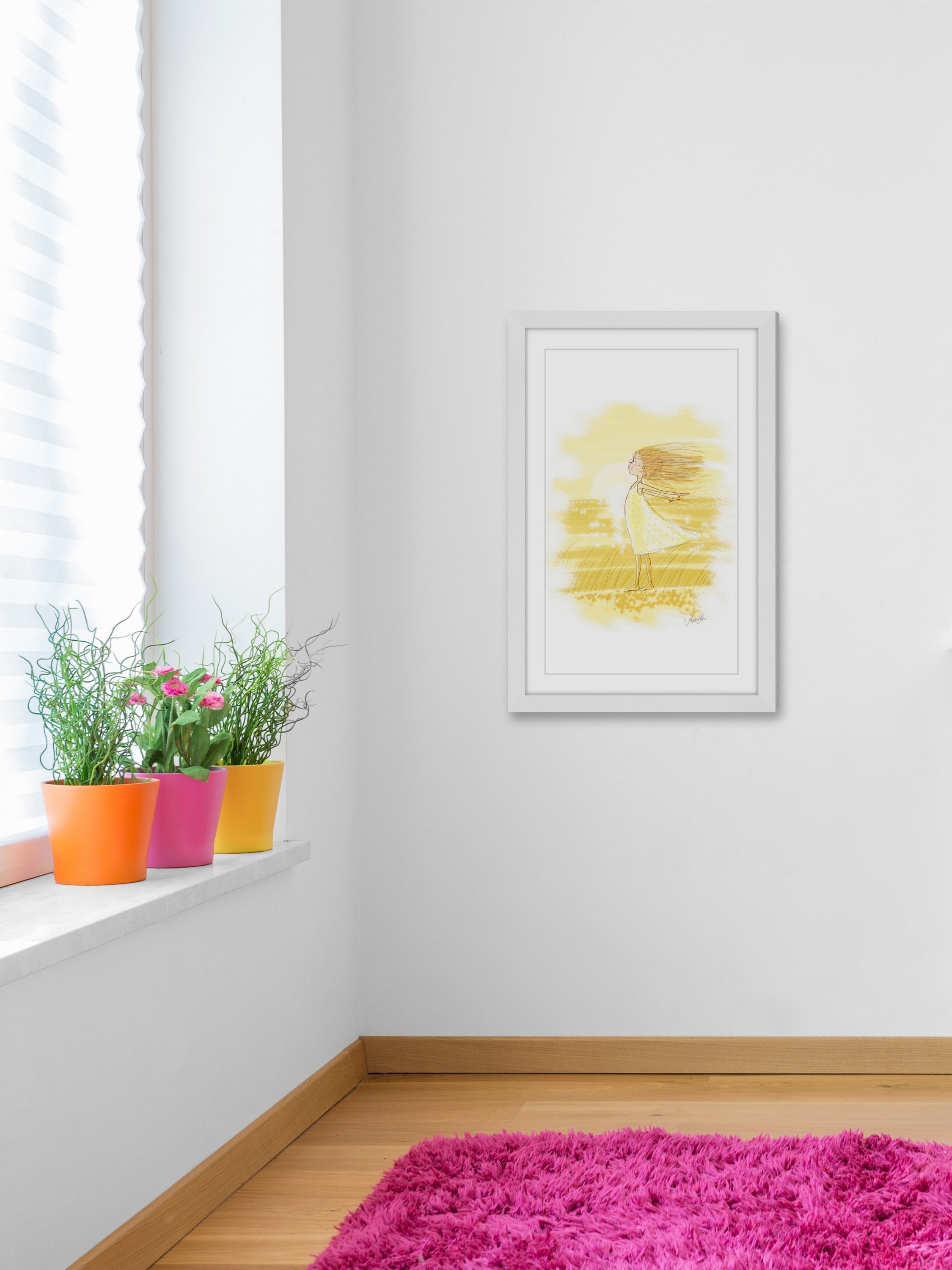 "Wind Girl" Framed Painting Print