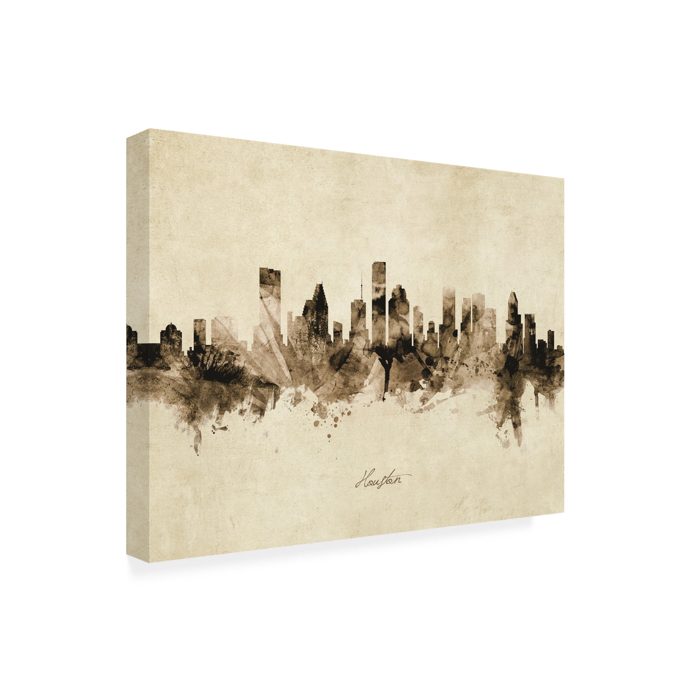 Michael Tompsett 'Houston Texas Skyline Vintage' Canvas Art